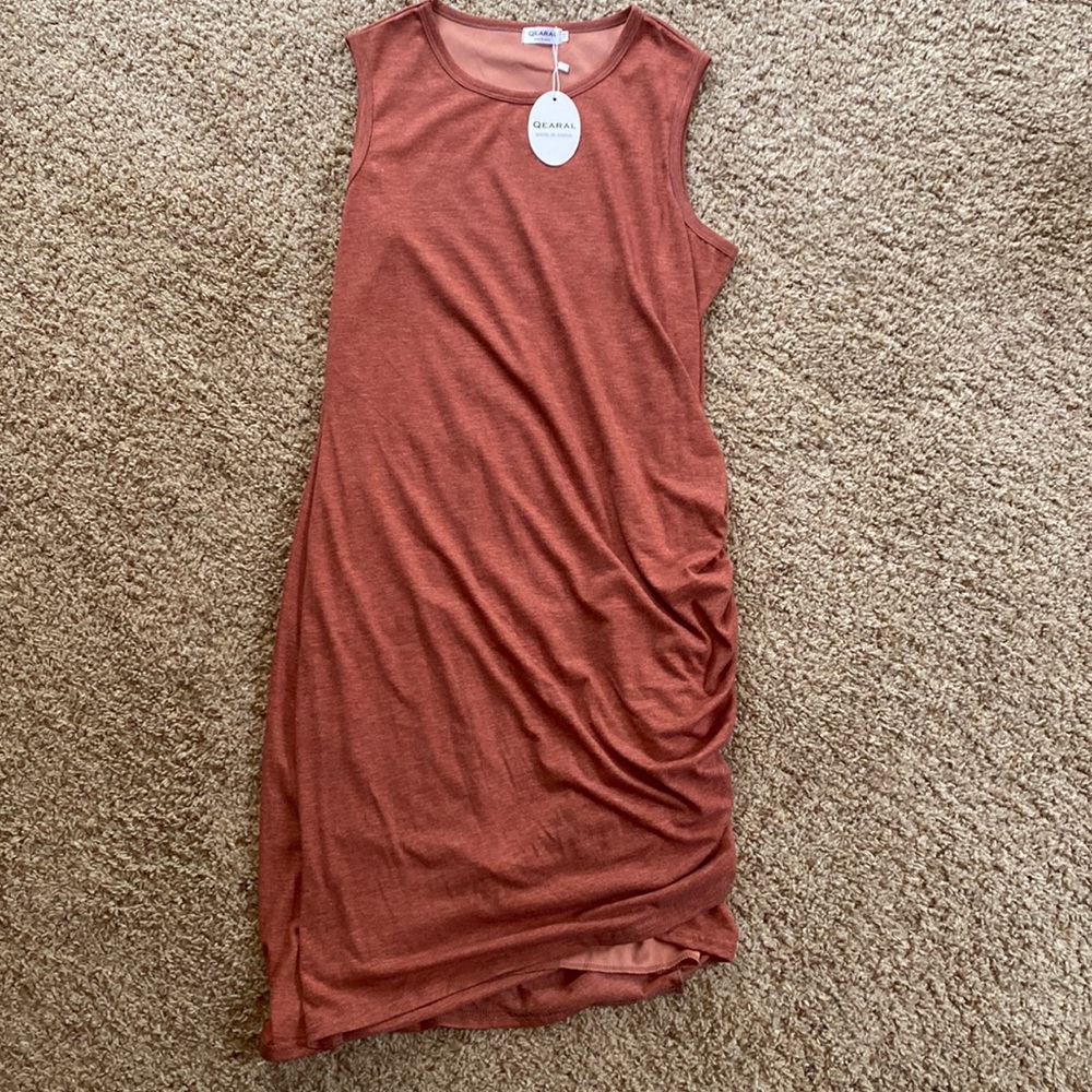 Rust color tank dress